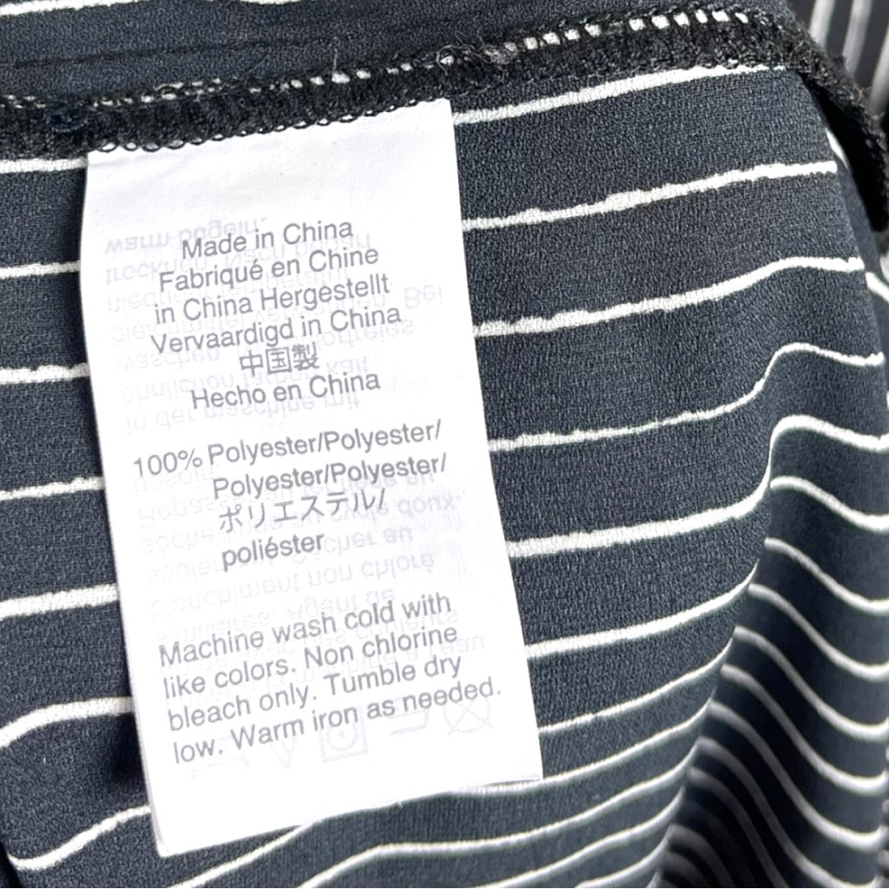 MADEWELL Novel Stripe Shift Dress Black XS V-Neck Casual Tee Dress - Picture 6 of 6
